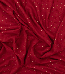 Red Woven Mysore Silk Saree With Coin Buttas & Contrast Border-MS3282