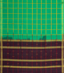 Light Green Woven Kadappa Cotton Saree With Checks-KN0742