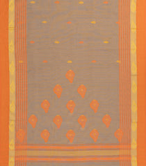 Beige Handloom Bengal Cotton Saree With Floral Buttas-BG1684