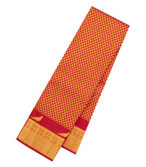 Crimson Handloom Kanchipuram Silk Saree With Floral Zari Motifs-KA16163