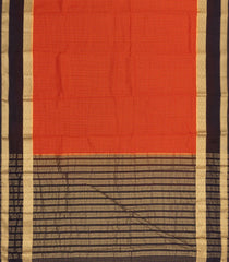 Red Woven Blended Viscose Saree With Zari Checks & Contrast Border-BL6101