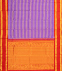 Lavender Handloom Korvai Kanchipuram Silk Saree With Zari Stripes-KA14683