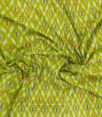 Light Green Handwoven Orissa Cotton Saree With Tie & Dye Motifs-OR0925