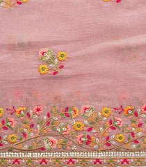 Dusty Peach Synthetic Moss Chiffon Meena Embroidery With Stone-BL5459