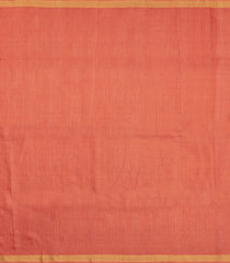 Hot Peach Woven Tussar Silk Saree With Stripes & Zari Border-TU3490