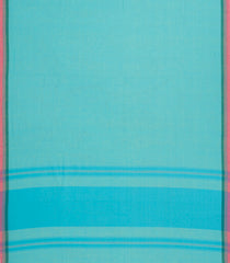 Turquoise Woven Bengal Cotton Saree With Contrast Border-BG1860