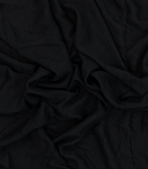 Black Synthetics Moss Crush Saree With Velvet Border -BL5462
