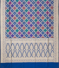 Blue Handloom Banarasi Rangkat Silk Saree With Meena Floral Motifs-BE1902