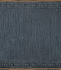 Grey Printed Blended Chanderi Cotton Saree With Zari Border-BL5775