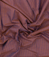 Lilac Woven Chettinad Cotton Saree With Stripes & Contrast Border-CN1914