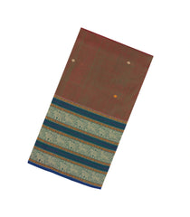 Crimson Handloom Silk Cotton Saree With Diamond Buttas-SC4395