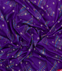 Purple Printed Synthetics Dola With Zari Butta & Zari Border -BL5227