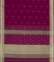 Magenta Handloom Maheswari Silk Cotton Saree With Buttas-SC4174