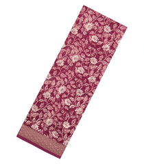 Dusty Peach Printed Chanderi Cotton Saree With Zari Border-CC1456