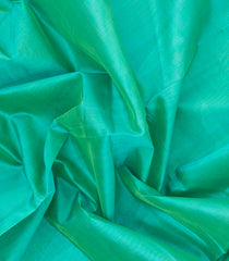 Turquoise Handloom Korvai Silk Cotton Saree With Contrast Border-SC4506