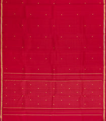 Red Handloom Kanchipuram Silk Saree With Zari Buttas-KA15248