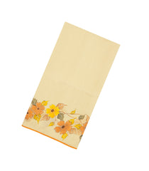 Sandal Printed Tussar Silk Saree With Floral Motifs-TU3461