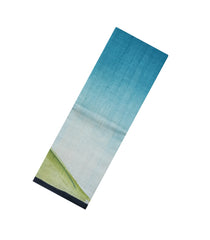 Cyan Woven Tussar Silk Saree With Printed Landscape Motifs-TU3226