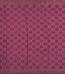 Burgundy Printed Synthetic Tussar With Contrast Zari Border-SY0298