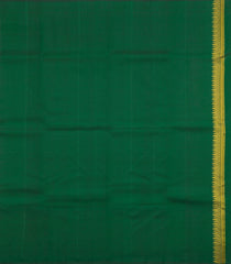 Dark Green Handloom Kanchipuram Silk Saree With Leaf Buttas-KA15834