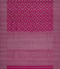 Magenta Handloom Kanchipuram Silk Saree With Floral Motifs-KA15072