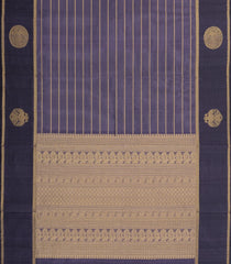 Lilac Handloom Silk Cotton Saree With Veldari Stripes-SC4042
