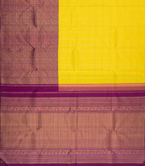 Yellow Handloom Korvai Kanchipuram Half & Half Silk Saree-KA15511