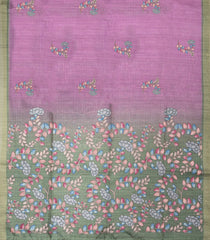Lilac Printed Synthetic  Dola Silk Saree With Zari Stripes & Border-SY0071