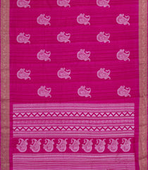 Magenta Printed Synthetics Dola Zari Lining With Jacquard Zari Border-BL5181