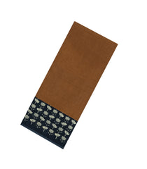Brown Printed Jaipur Cotton Saree With Printed Floral Motif Border-JC1917
