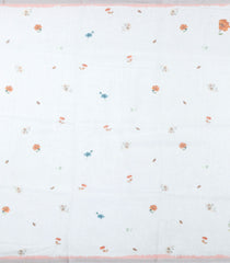 White Printed Synthetic Kota Saree Zari Border With Jhalar-SY0081