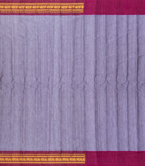 Grey Handloom Gadwal Silk Cotton Saree With Contrast Border-GA0171