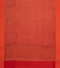 Red Woven Raw silk Saree With Stripes & Contrast Border-KS1133