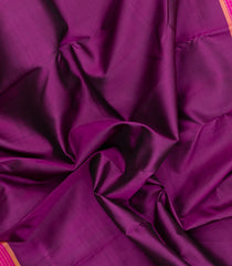 Dark Purple Handloom Kanchipuram Silk Saree With Contrast Magenta Border-KA15772