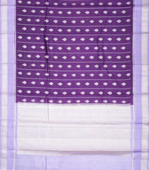 Purple Woven Dupion Silk Saree With Floral Motifs & Contrast Border-DS0541