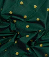 Dark Green Handloom Kanchipuram Silk Saree With Zari Buttas-KA15314