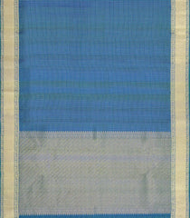 Blue Handloom Kanchipuram Silk Saree With Zari Checks-KA15230