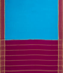 Sky Blue Woven Mysore Silk Saree With Contrast Pink Border-MS3262