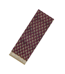Brown Printed Chanderi Cotton Saree With Zari Border-CC1626