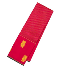 Red Handloom Kanchipuram Silk Saree With Zari Checks & Buttas-KA13458
