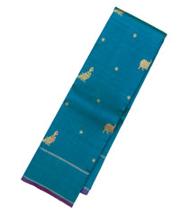 Blue Handloom Kanchipuram Silk Saree With Meena Buttas-KA13208