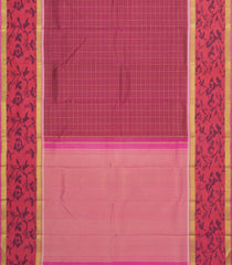 Chesnutt Pink Handloom Kanchipuram Silk Saree With Tie & Dye Border-KA16750