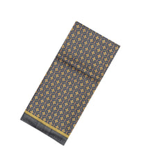 Dark Grey Printed Pure Silk Saree With Floral Motifs-PS0774