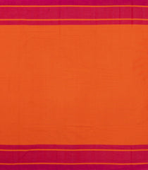 Orange Handloom Bengal Cotton Saree With Contrast Border-BG1849