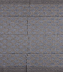 Grey Printed Synthetic Silk Tussar Silk Saree With Zari Border-SY0013