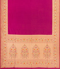 Hot Pink Woven Art Dupion Saree With Meena Floral Border-BL5966