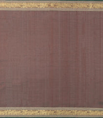 Dark Brown Handloom Silk Cotton Saree With Zari Buttas-SC4263