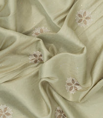 Cream Woven Synthetic Blended Tissue Saree With Embroidered Border-EN2004