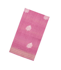Dusty Pink Printed Synthetic Dola Silk Saree With Zari Stripes & Border-SY0387