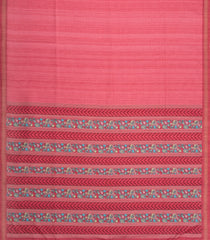 Peach Printed Synthetic Kotha Silk Saree With Contrast Border-SY0545